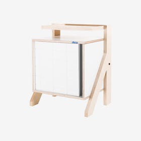 FRAME Night Table - Snow White with Transparent Grey Screen