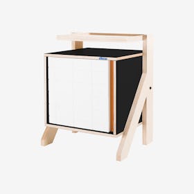 FRAME Night Table - Inky Black with Transparent Orange Screen