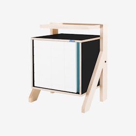 FRAME Night Table - Inky Black with Transparent Blue Screen