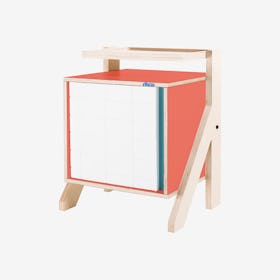 FRAME Night Table - Foxy Orange with Transparent Blue Screen