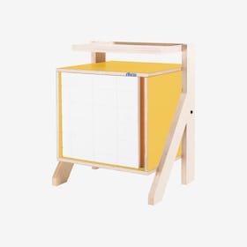 FRAME Night Table - Canary Yellow with Transparent Orange Screen