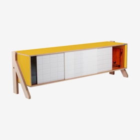 FRAME Sideboard 01 - Canary Yellow with Transparent Orange Screen
