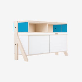 FRAME Sideboard 02 - Iris Blue with Transparent Blue Screen