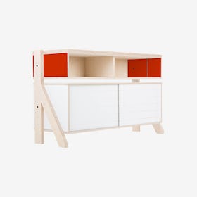FRAME Sideboard 02 - Foxy Orange with Transparent Blue Screen