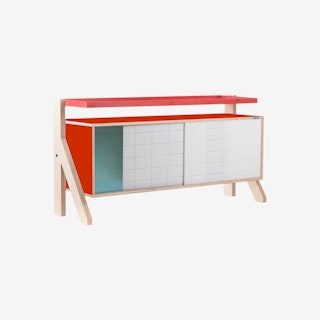 FRAME Sideboard 03 - Foxy Orange with Transparent Blue Screen