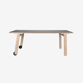 FLAT Table with Wheels - Inky Black