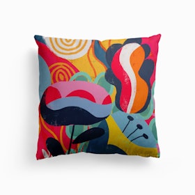 Abstract Florals Canvas Cushion