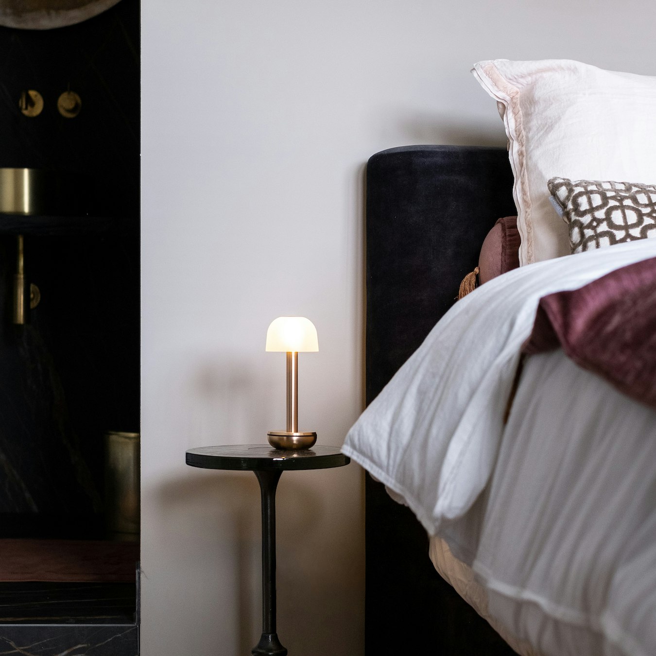 Humble Two Cordless Table Light - Gold - Frosted Glass by Humble Lights