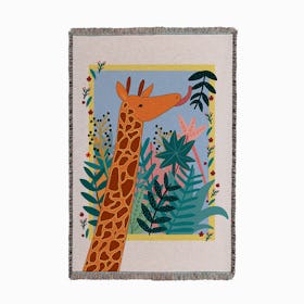 Giraffe in The Jungle Small Woven Throw