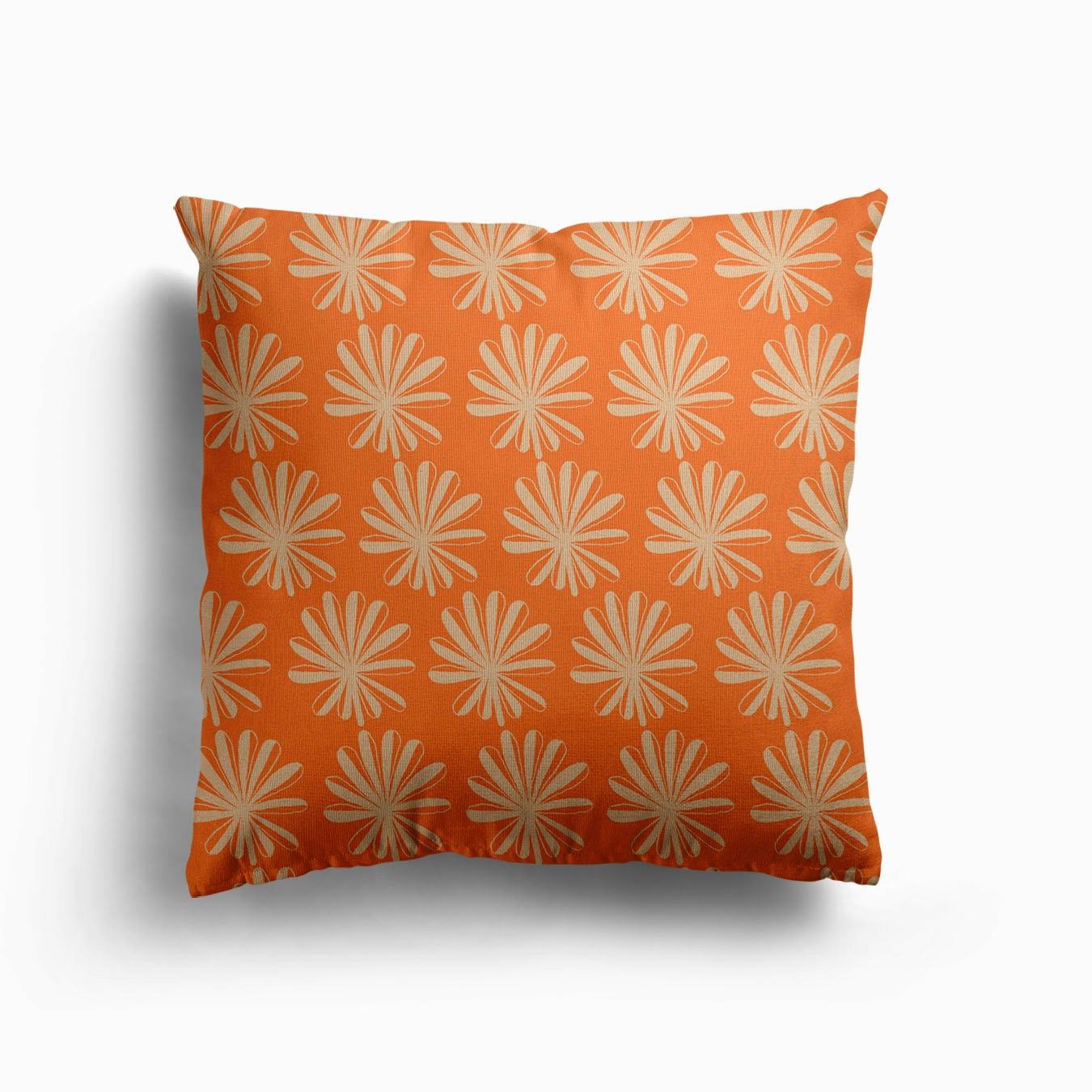 Rainforest Leaves Orange Canvas Cuscino
