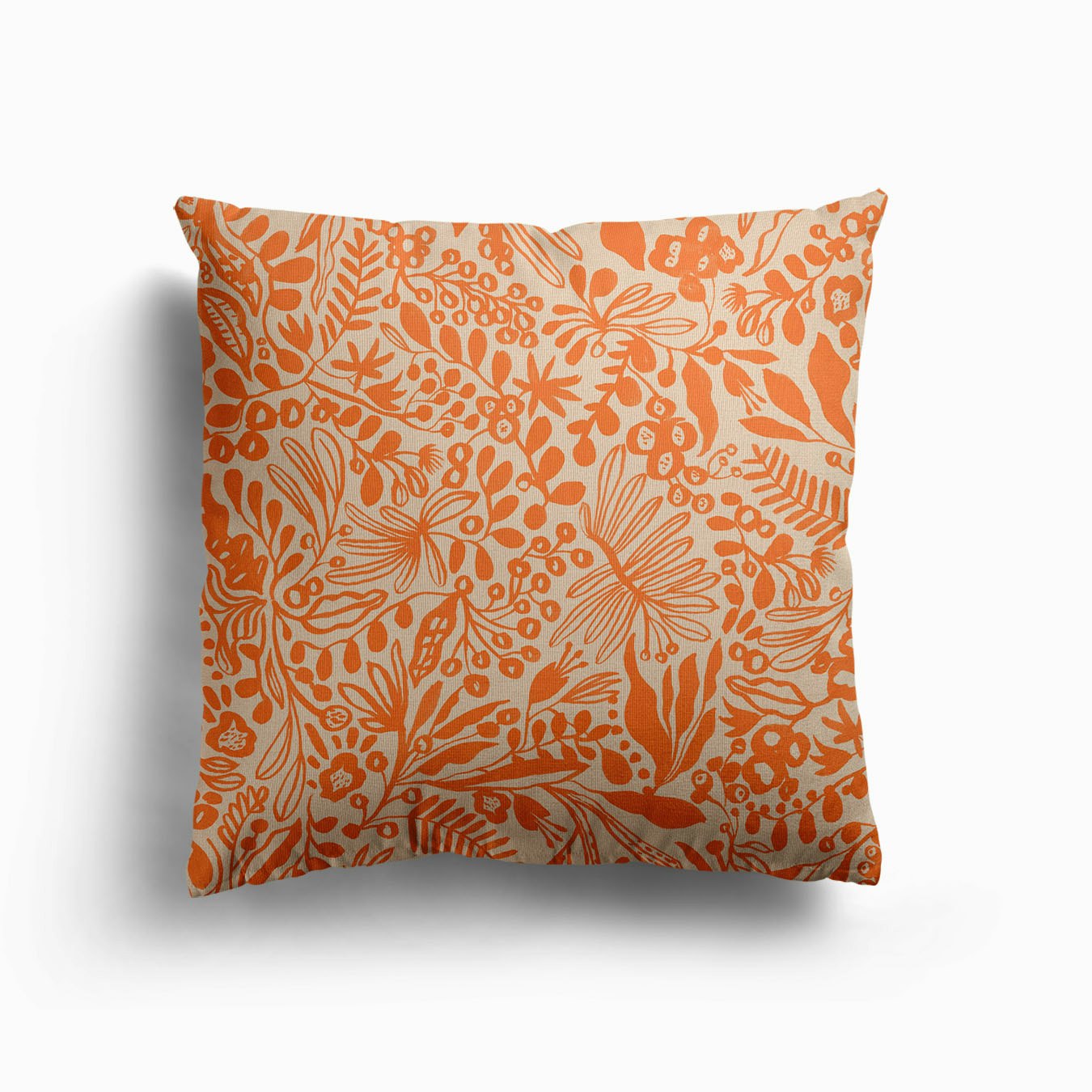 Forest Within Orange Canvas Cushion by Joana Velozo