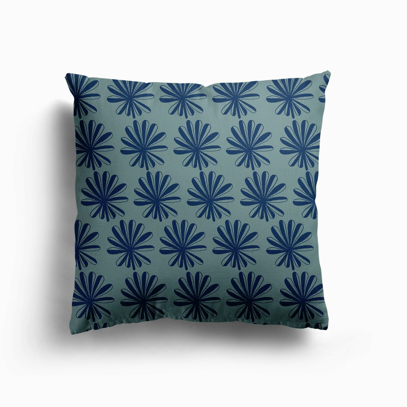 Rainforest Leaves Blue Canvas Coussin