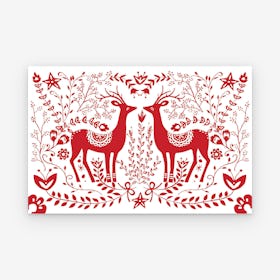 Reindeer Holiday Placemats - Paper - Set of 24