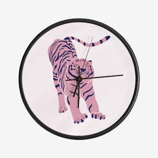 Tiger Doesnt Lose Sleep Pink Clock