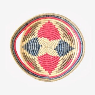 Woven Serving Tray - Blue / Red