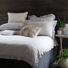 Malmo Ruffle Duvet Cover - Silver Grey