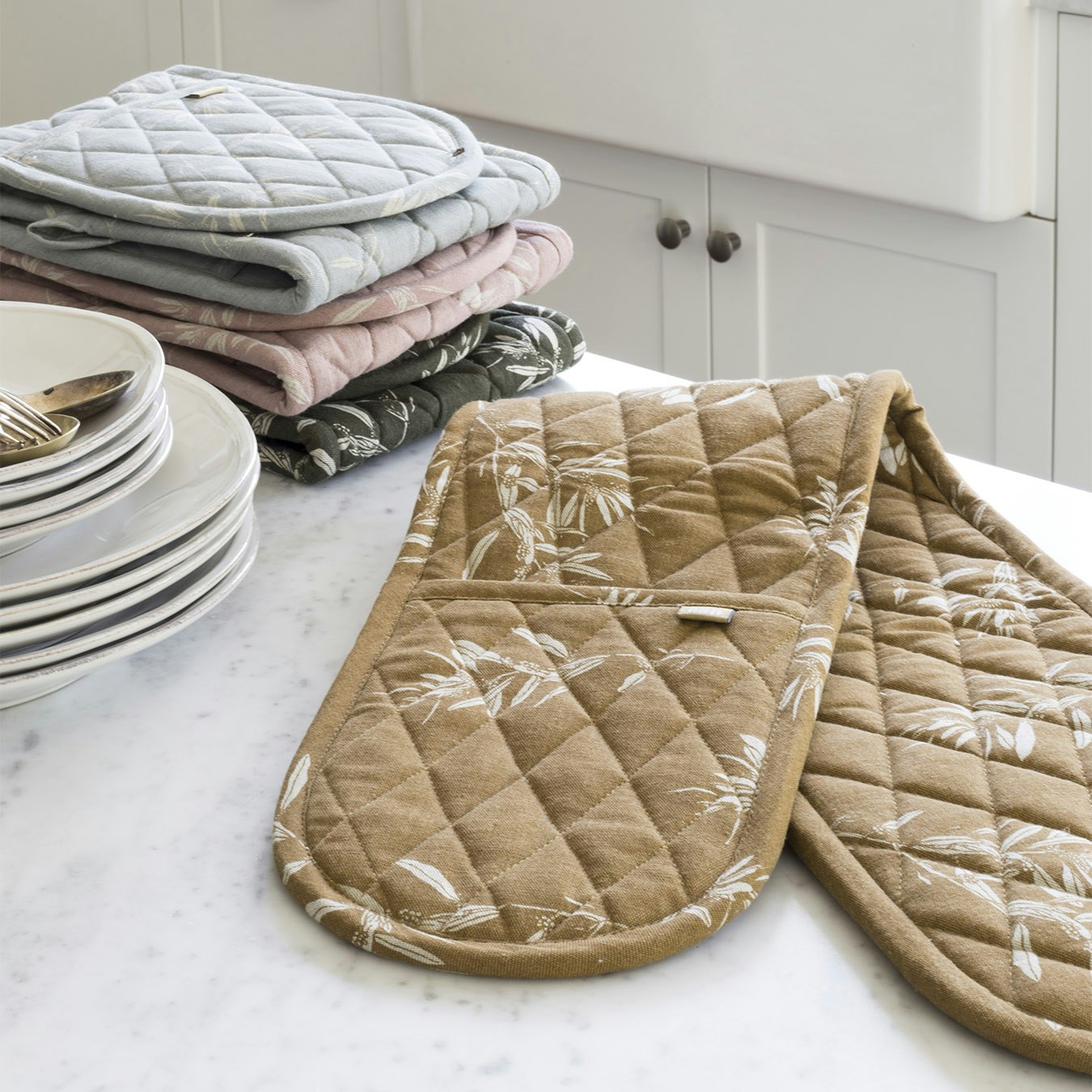 Olive Grove Double Oven Glove - Mustard by Raine & Humble
