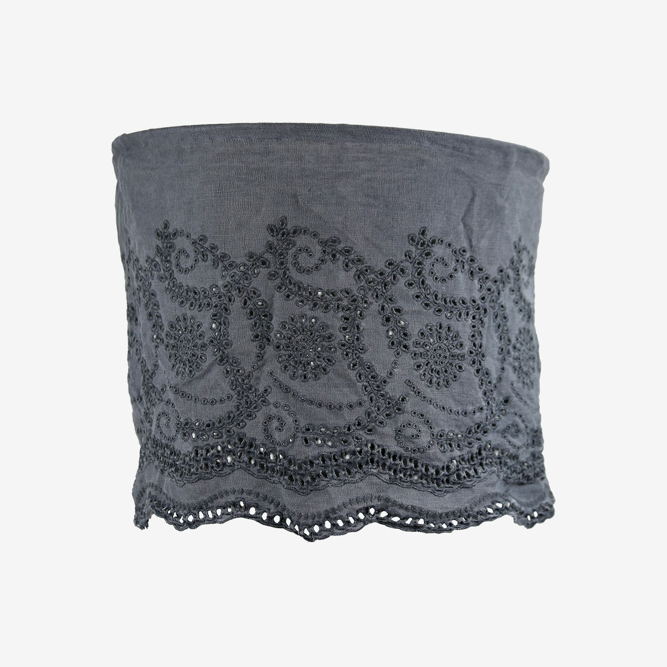 Lamp Shade with Embroidery - Charcoal by Raine & Humble