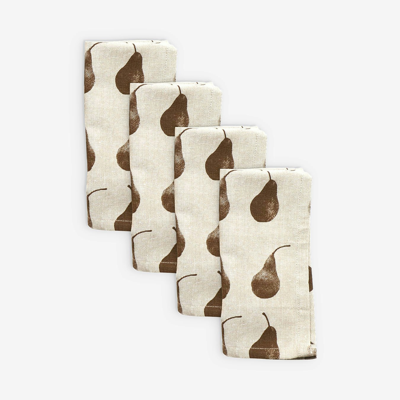 Pear Napkins - Earth Brown - Set of 4 by Raine & Humble