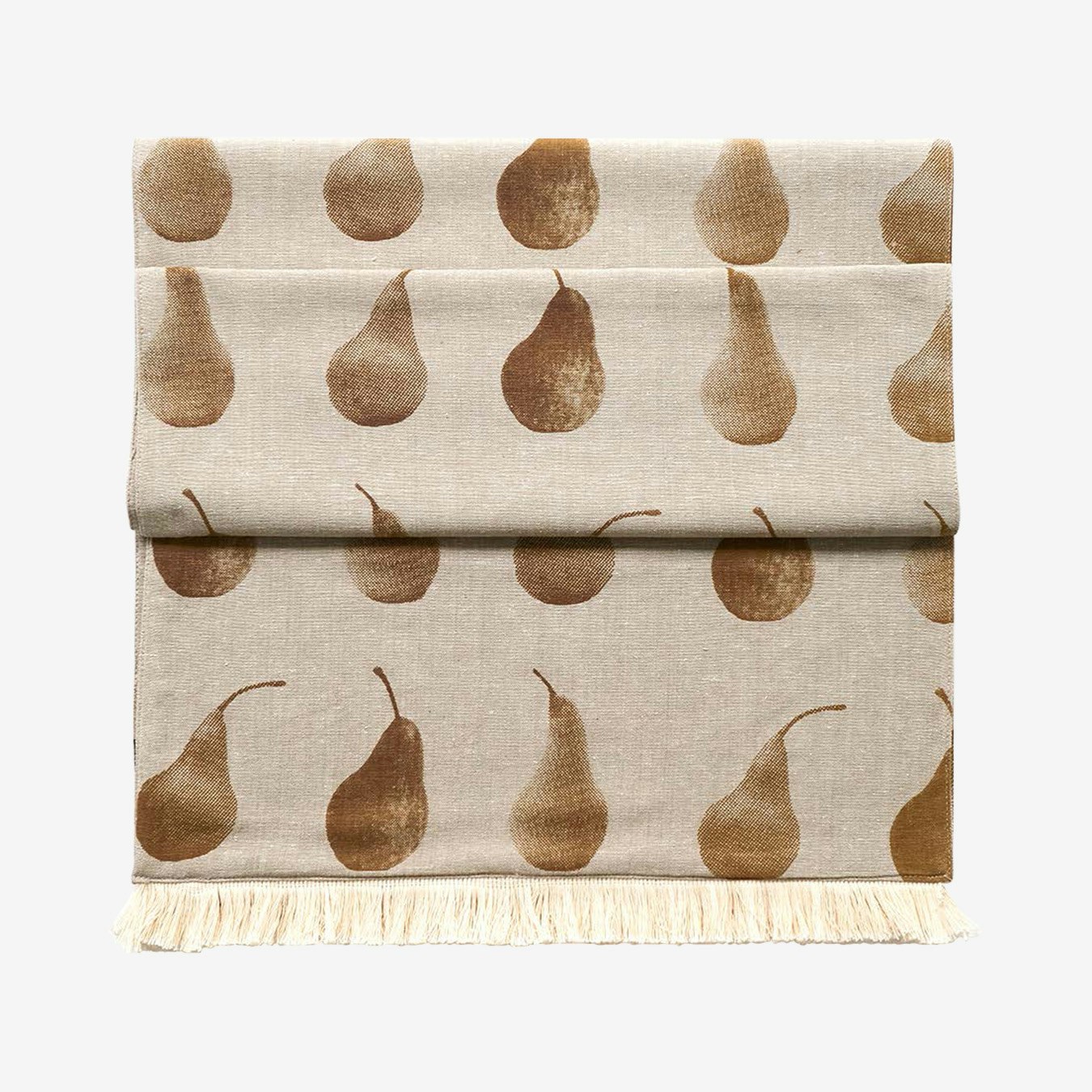 Pear Fringe Table Runner - Earth Brown by Raine & Humble