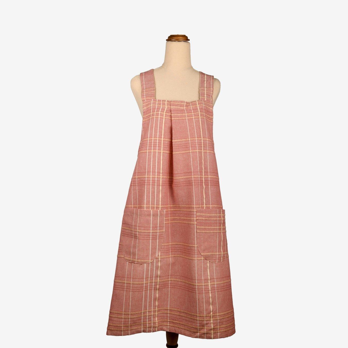 Textured Check Pinafore Apron - Fig by Raine & Humble