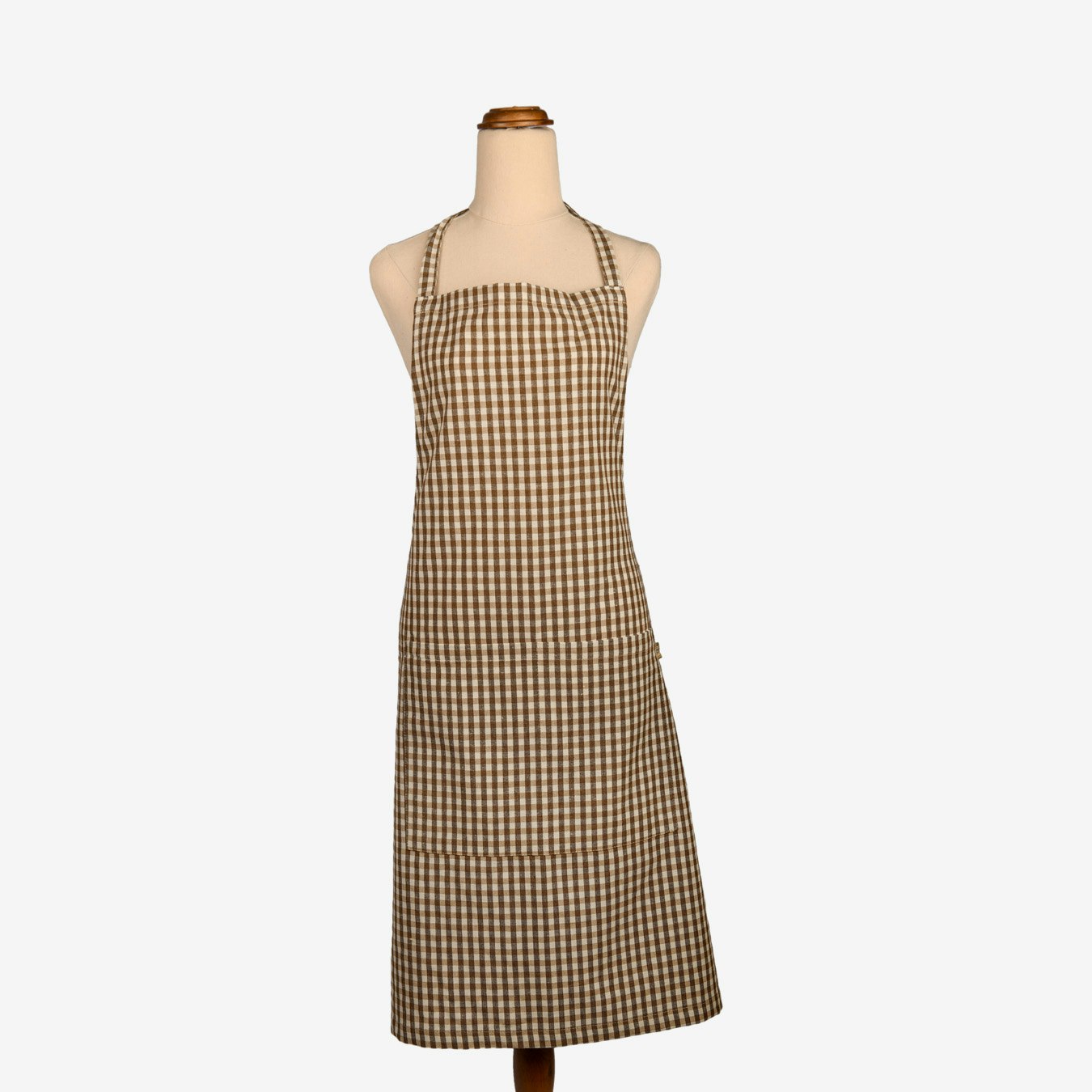Gingham Apron - Earth Brown by Raine & Humble