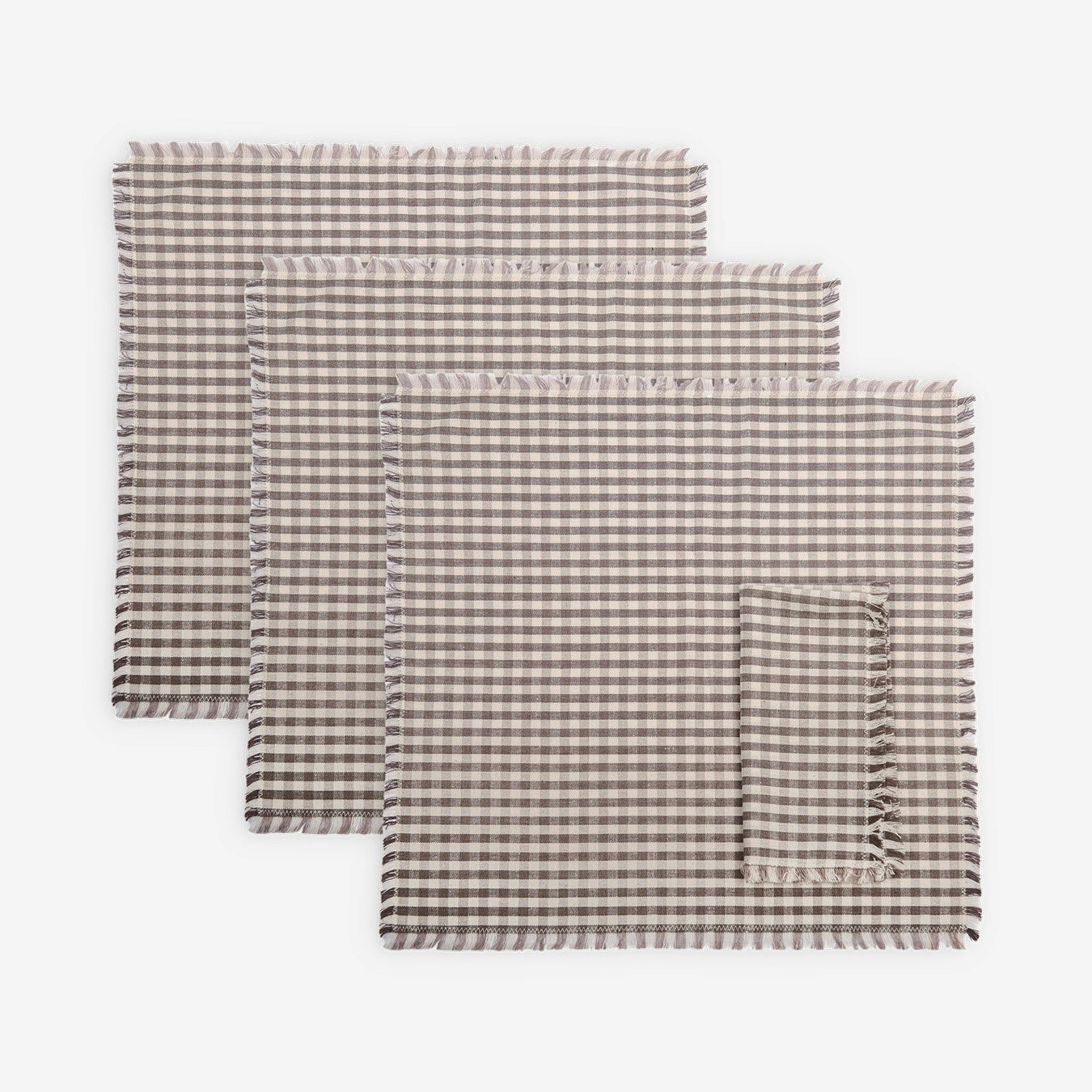 Gingham Napkins - Ash - Set of 4 by Raine & Humble