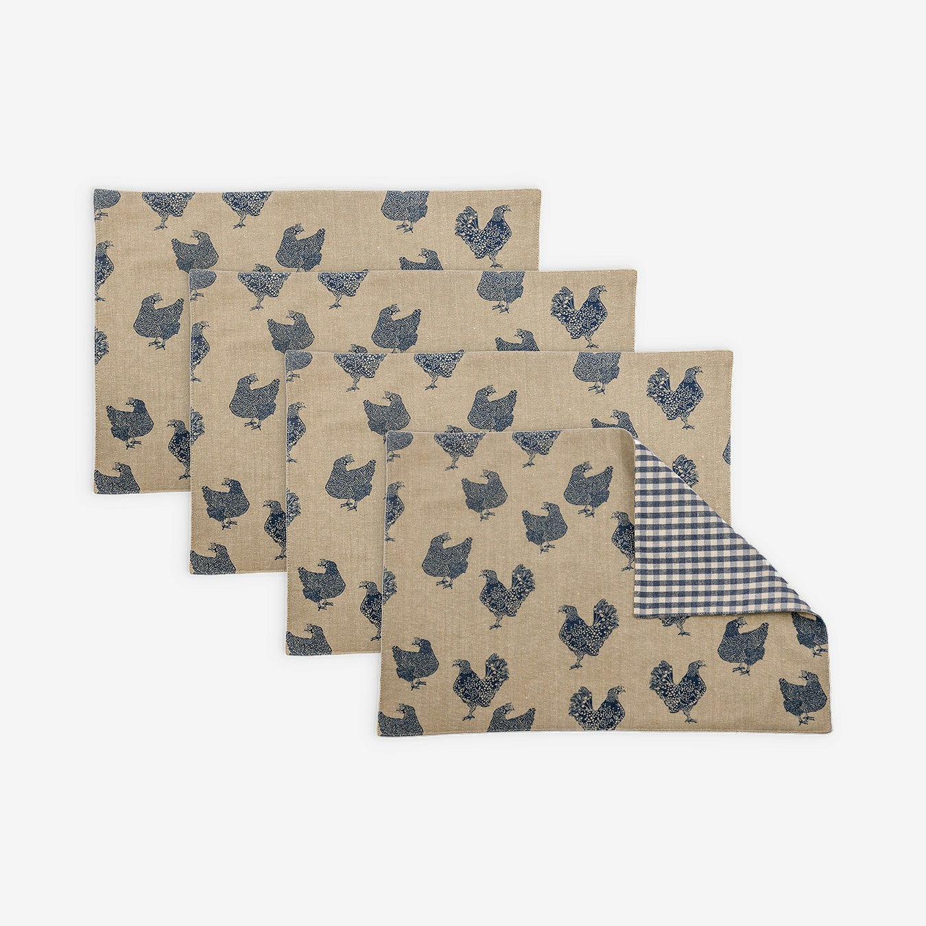 Henrietta Placemats - Blueberry - Set of 4 by Raine & Humble