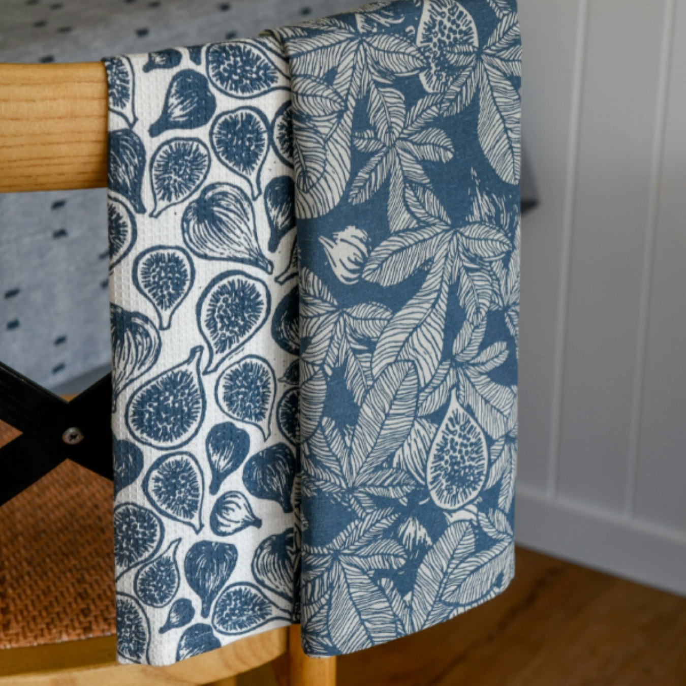 Fig Tree Tea Towel - Dark Slate - Set of 2 by Raine & Humble