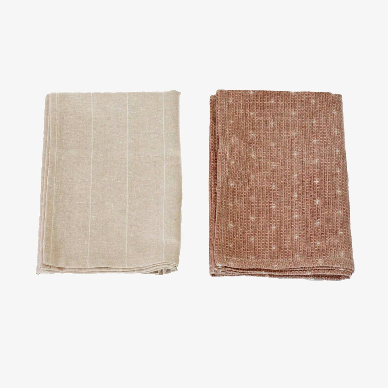 Wild Bee Print Tea Towel Pack - Clay - Set of 2 by Raine & Humble