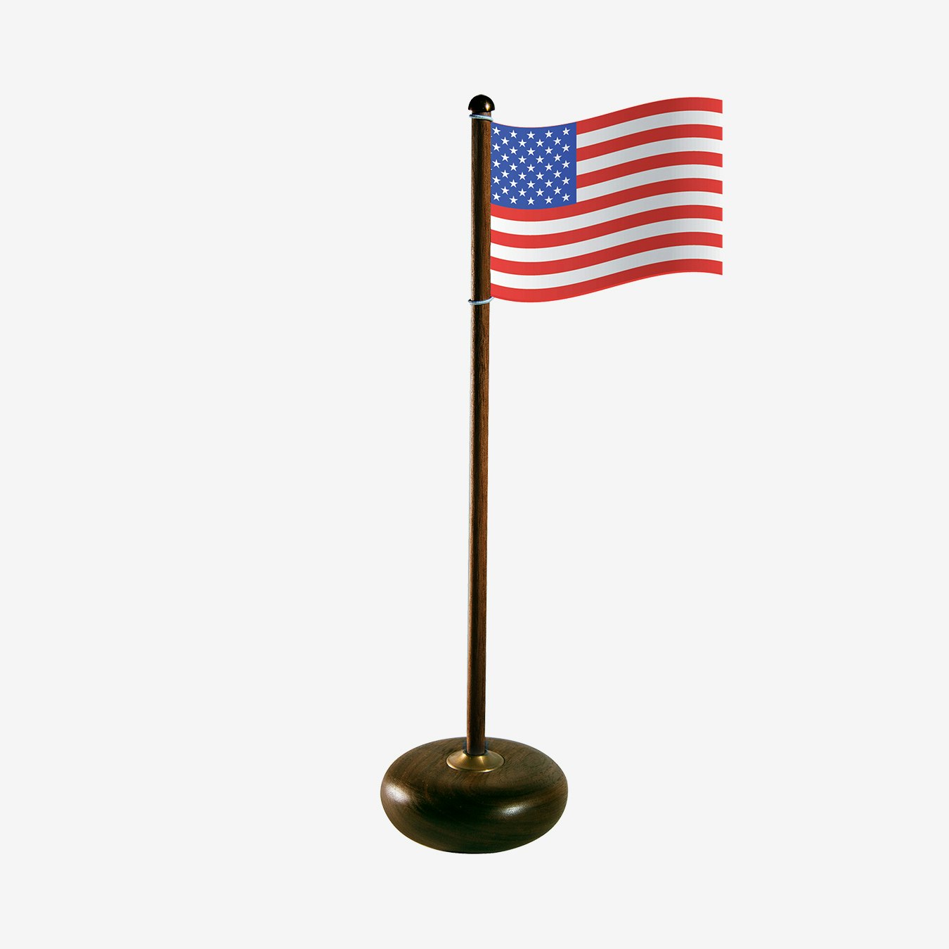 USA Flagpole - Walnut Wood