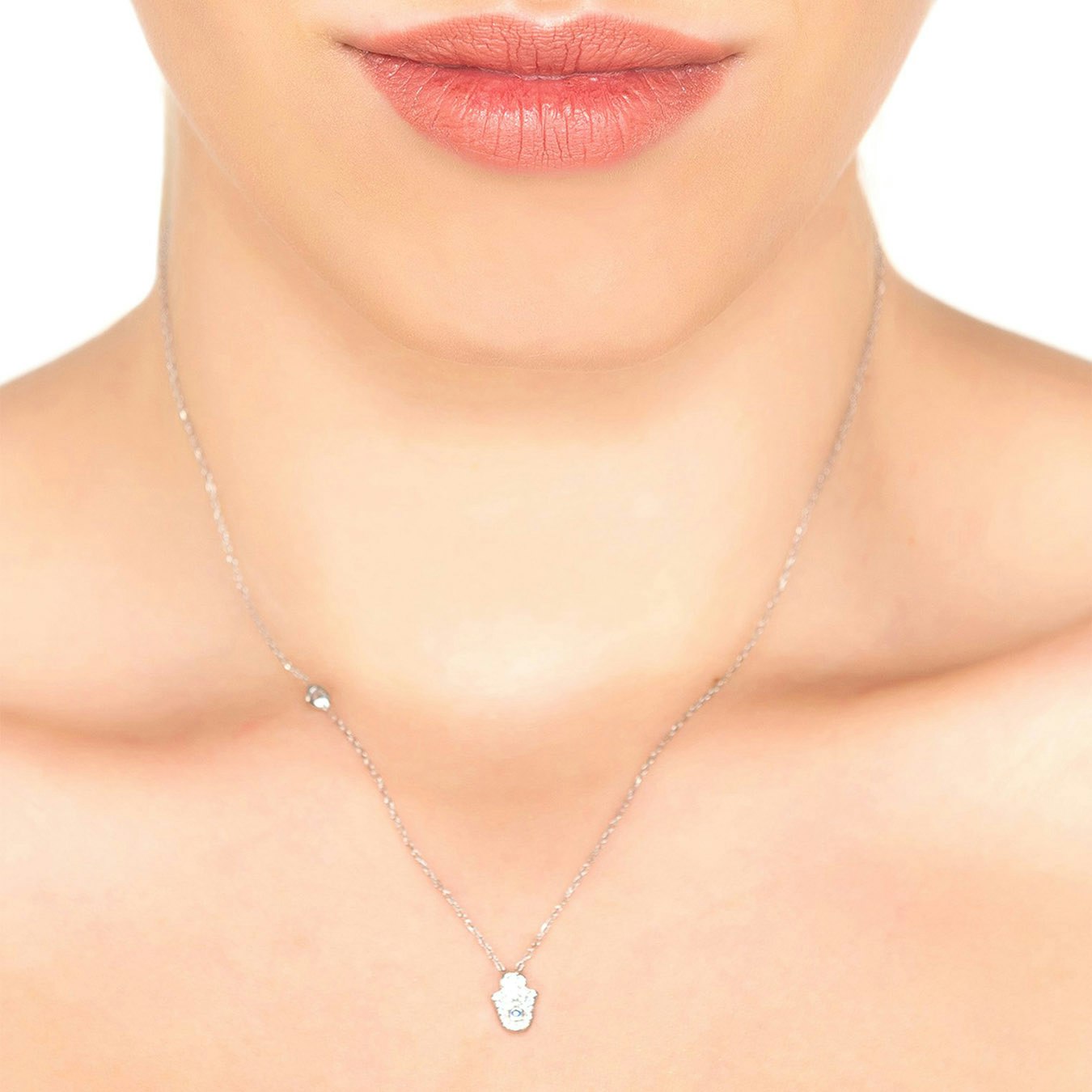 Hamsa Hand Necklace - Silver by Latelita