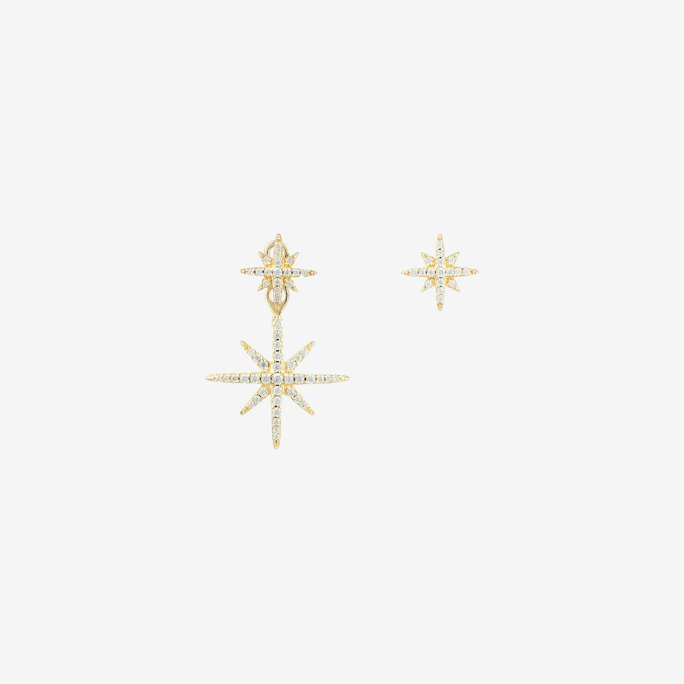 Asymmetric Star Burst Earrings - Gold by Latelita