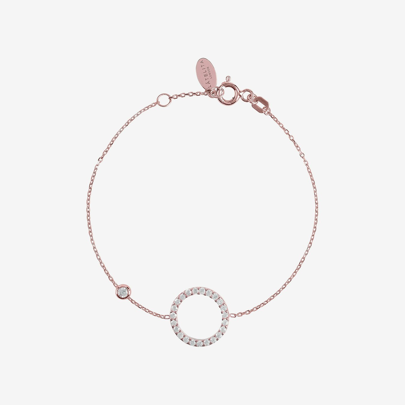 Halo Sparkling Circle Bracelet - Rose Gold by Latelita