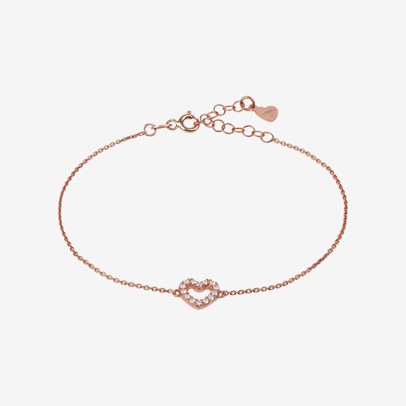 Heart Mini Bracelet - Rose Gold - Cubic Zirconia by Latelita
