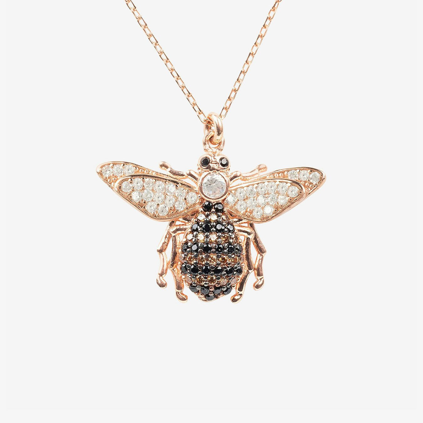 Honey Bee Pendant Necklace - Rose Gold by Latelita