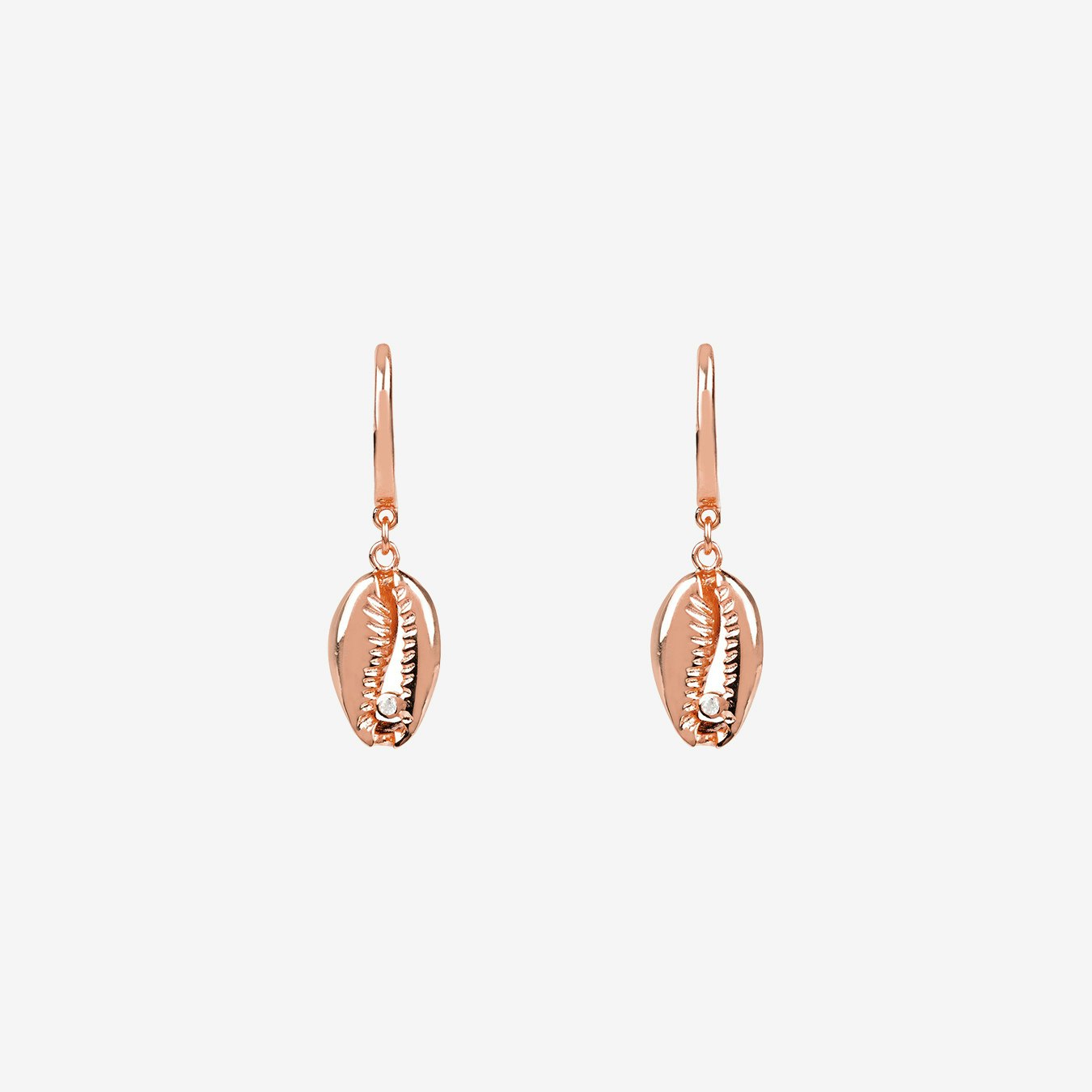 Cowrie Shell Drop Earrings - Rose Gold by Latelita