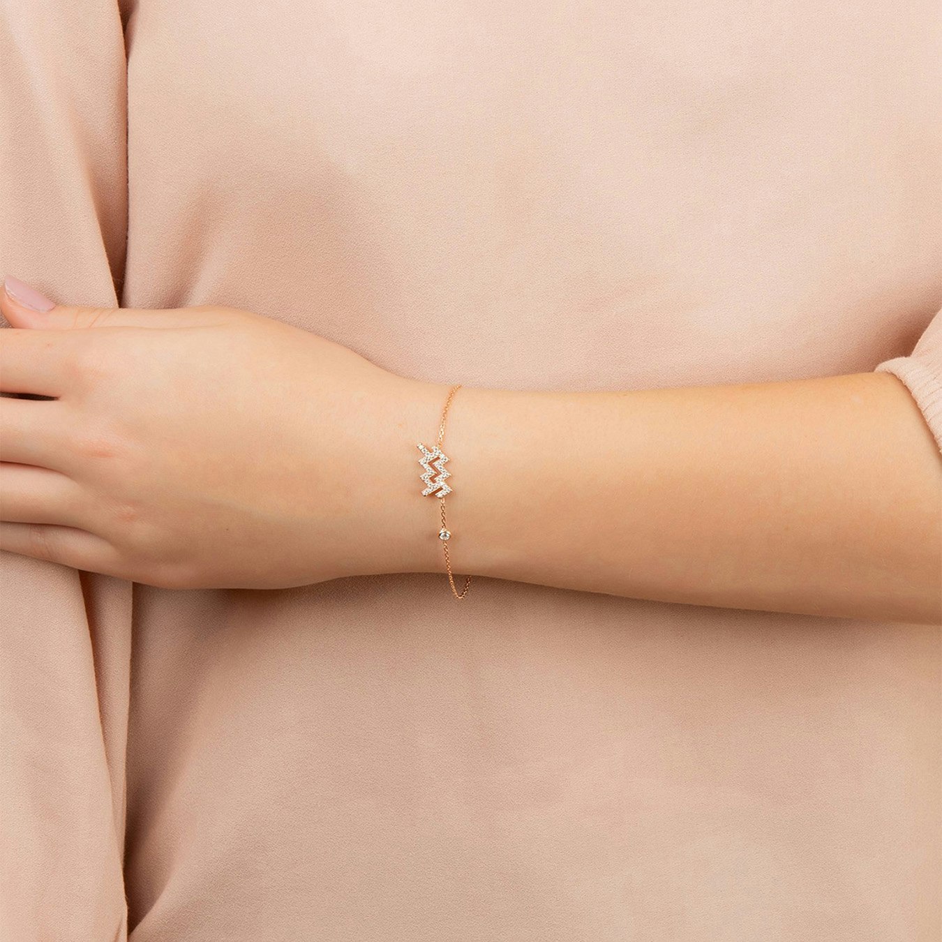 Aquarius Zodiac Star Sign Bracelet - Gold by Latelita