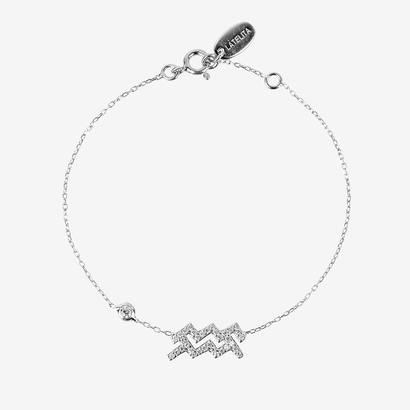 Aquarius Zodiac Star Sign Bracelet - Silver by Latelita
