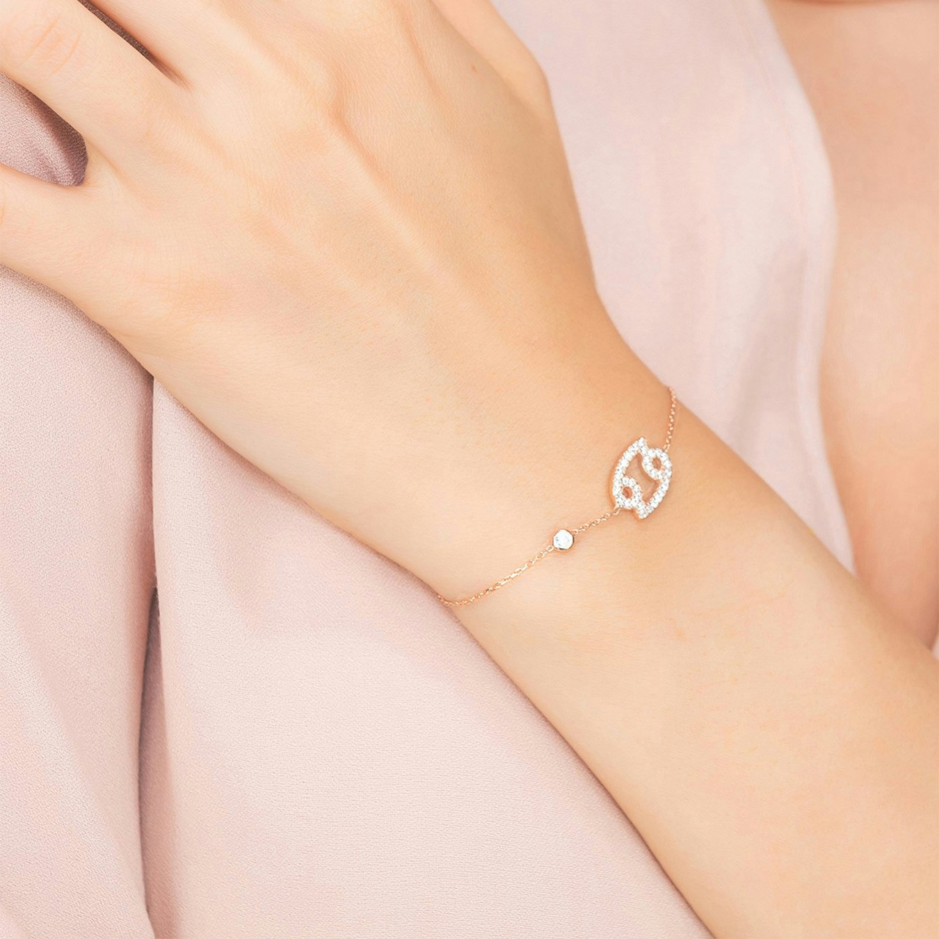 Cancer Zodiac Star Sign Bracelet - Rose Gold by Latelita