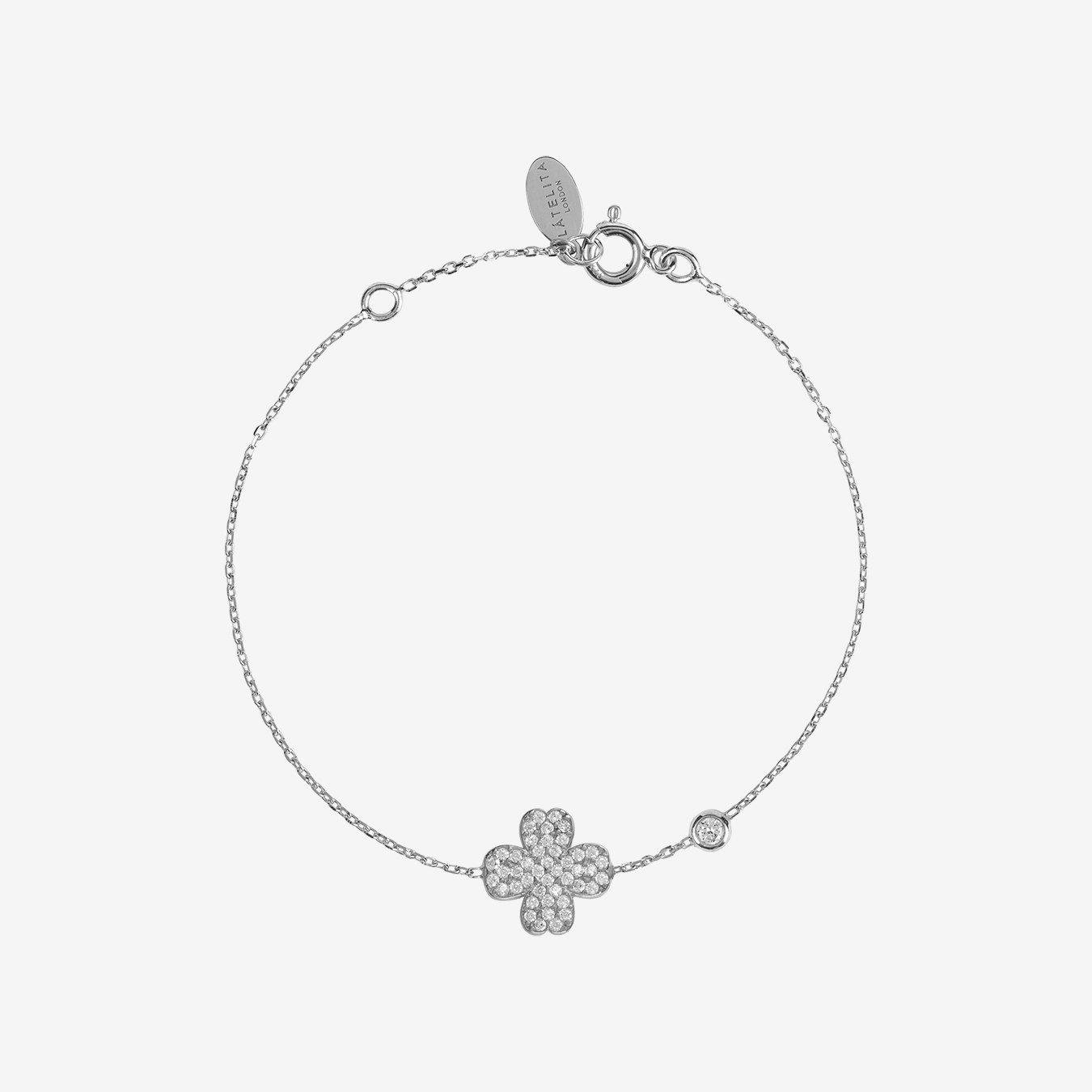 Lucky Four Leaf Clover Bracelet - Silver by Latelita