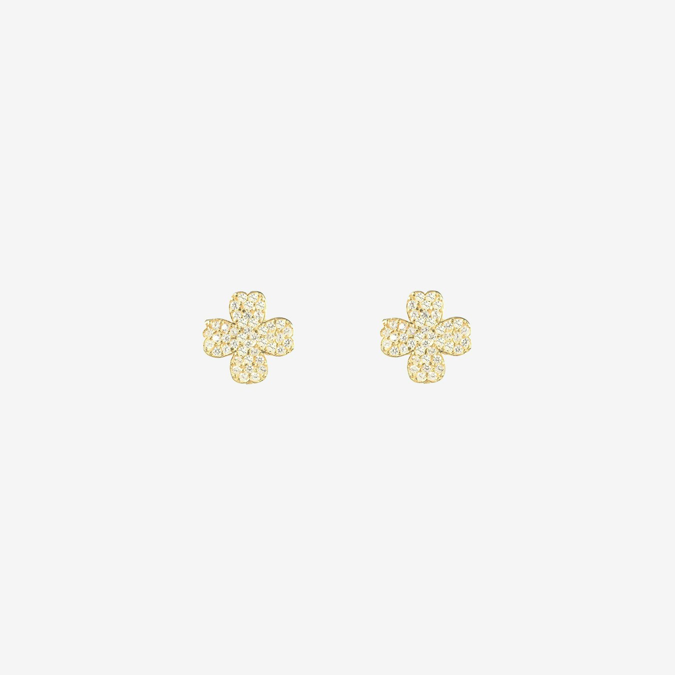 Lucky Four Leaf Clover Earrings - Gold by Latelita