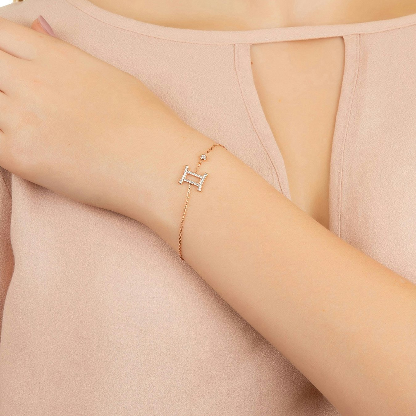 Gemini Zodiac Star Sign Bracelet - Rose Gold by Latelita