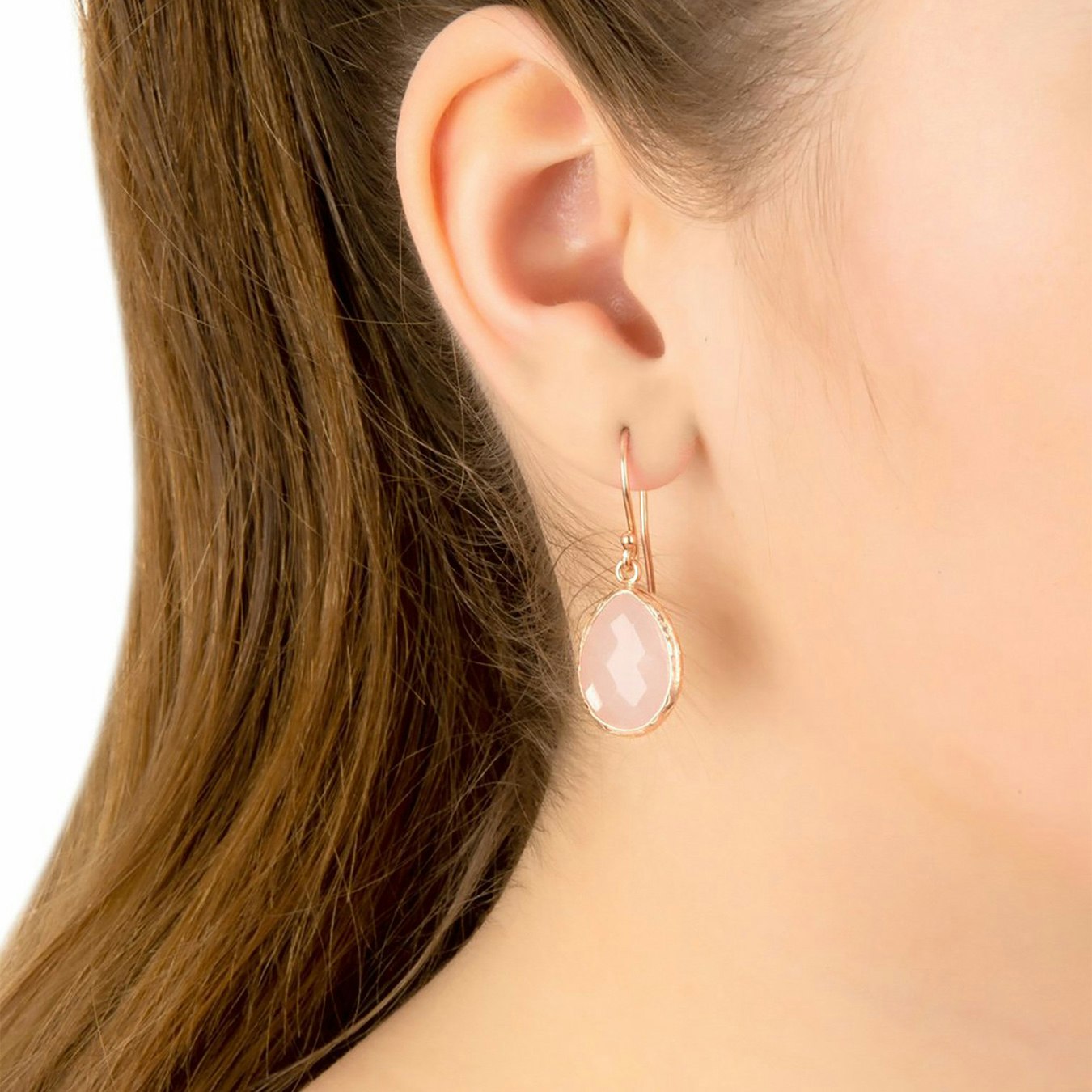 Petite Drop Earrings - Gold / Rose - Quartz by Latelita