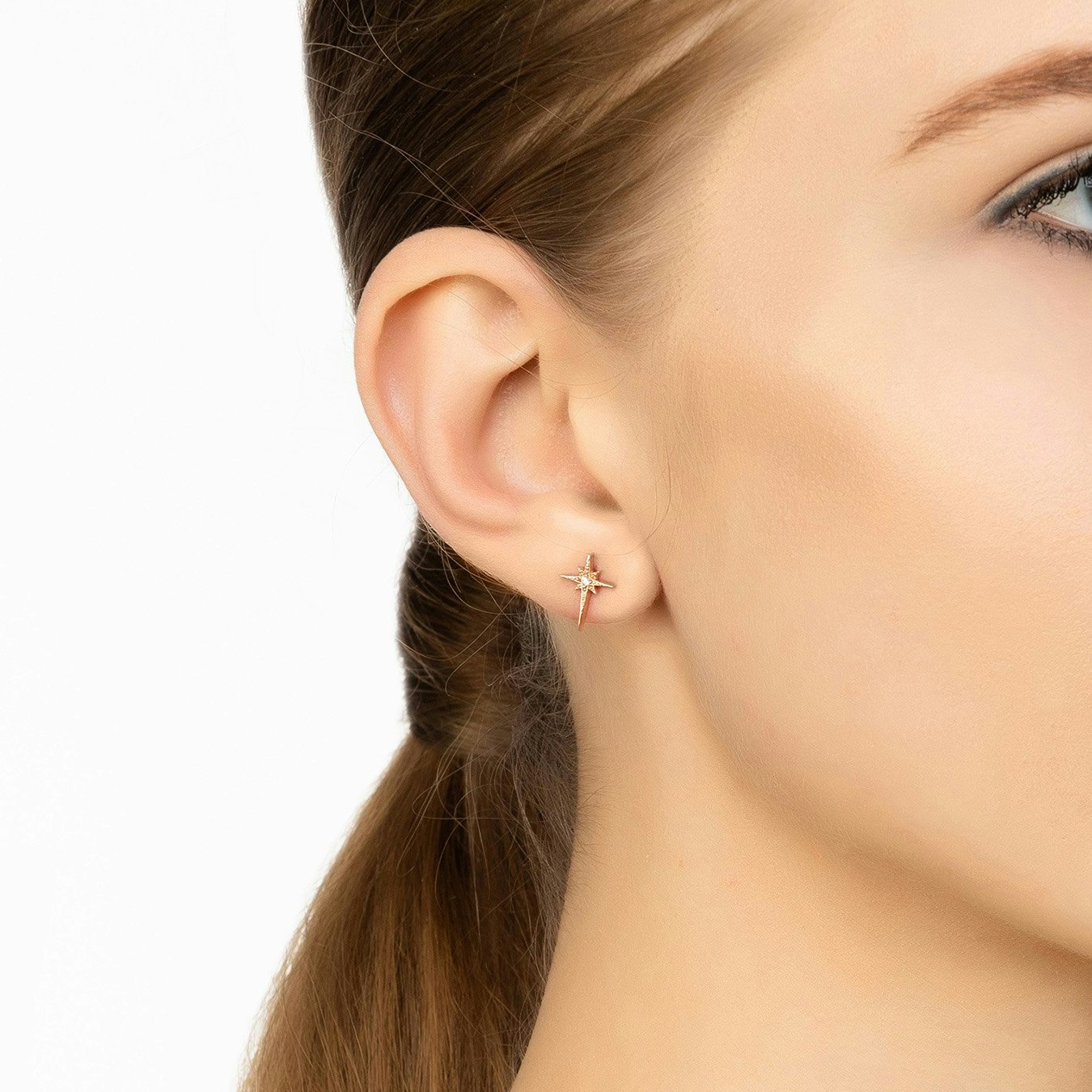 Mini Star Burst Stud Earrings - Rose Gold by Latelita