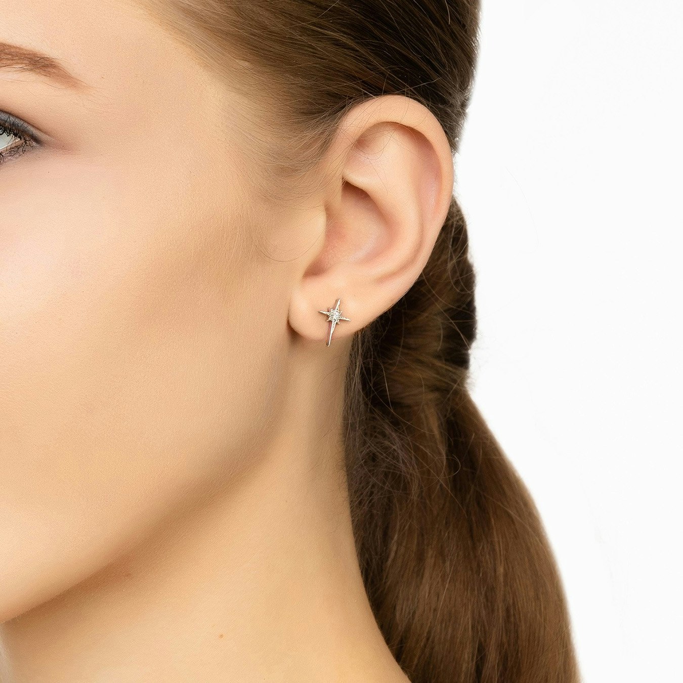 Mini Star Burst Stud Earrings - Silver by Latelita