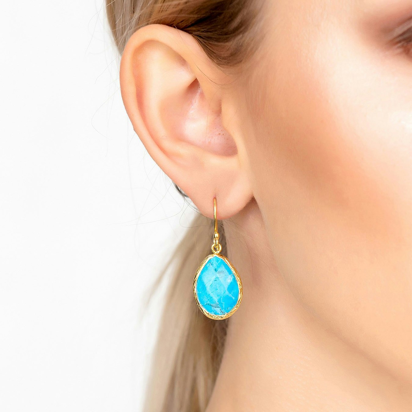Petite Drop Earrings - Gold - Turquoise by Latelita