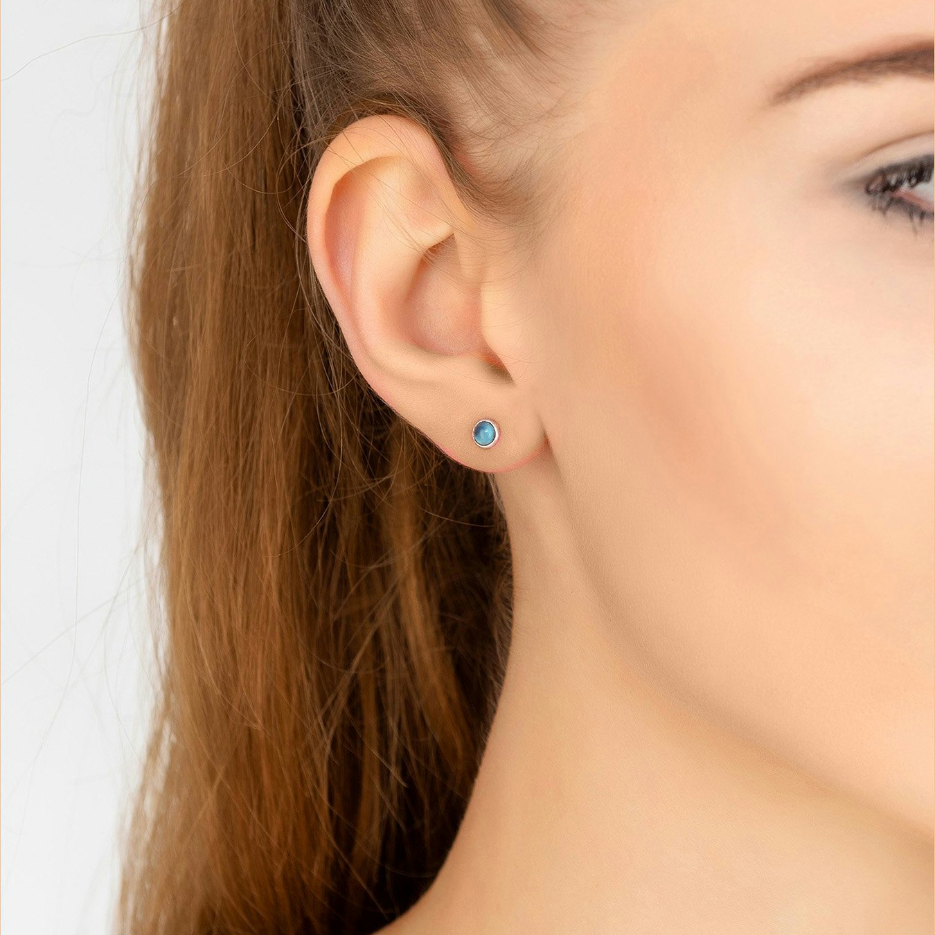 Petite Stud Earrings - Silver - Turquoise by Latelita