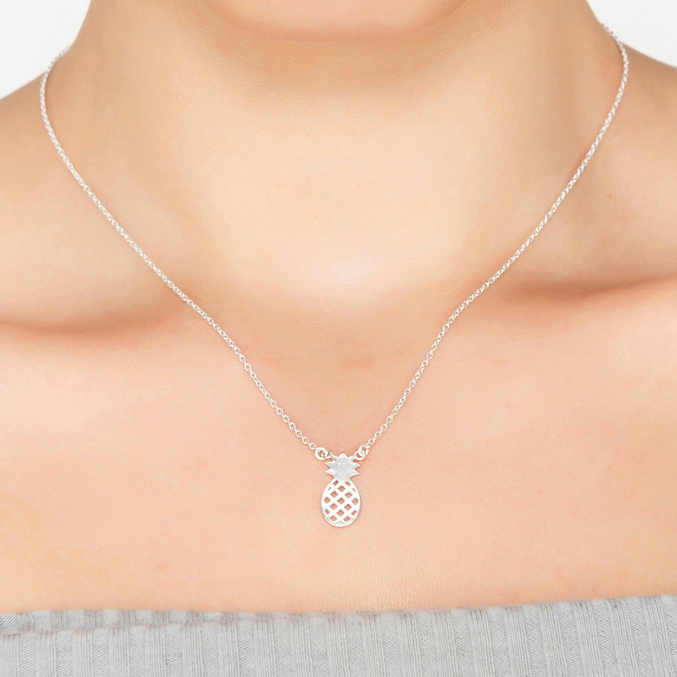 Pineapple Necklace - Silver by Latelita