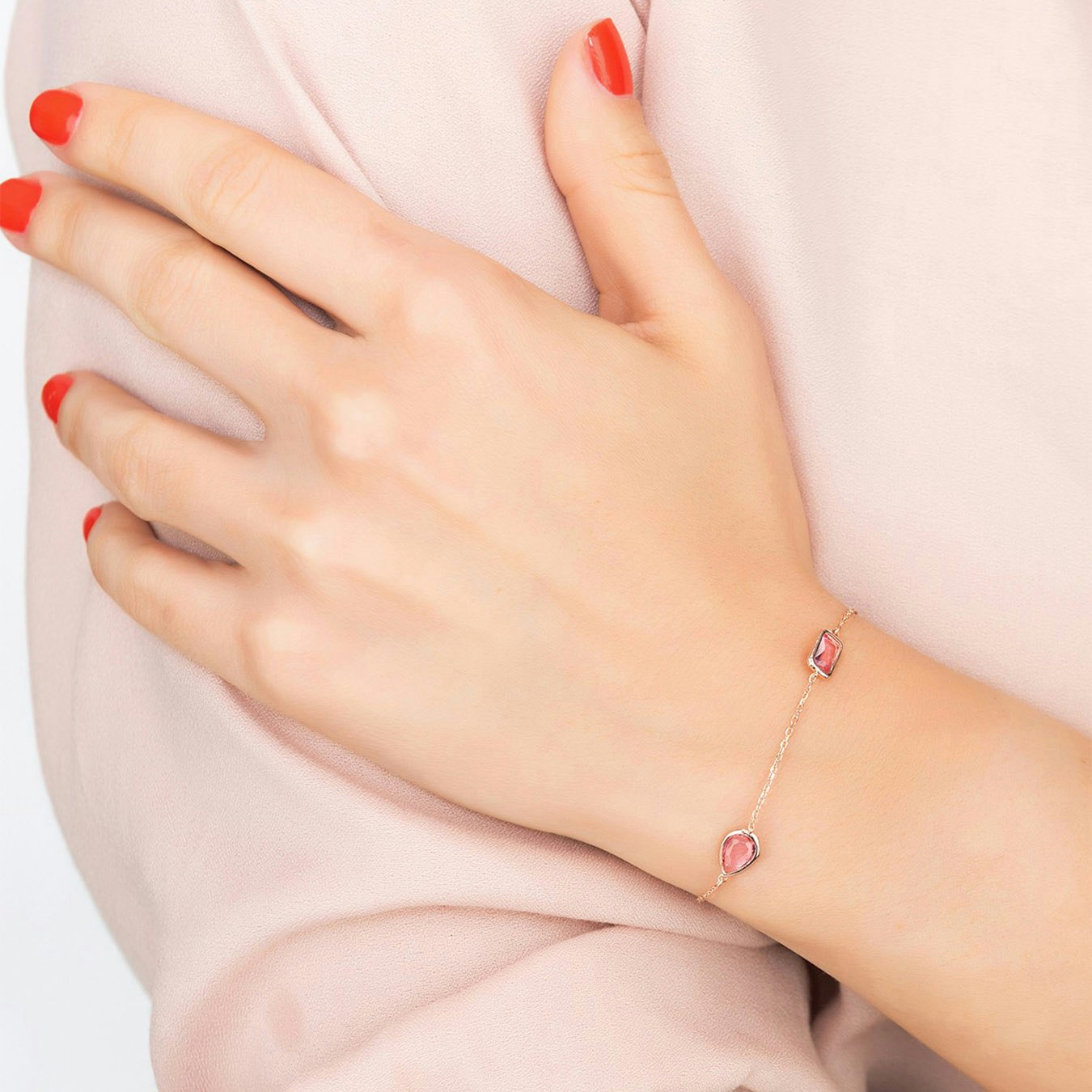 Venice Bracelet - Rose Gold / Pink - Tourmaline by Latelita